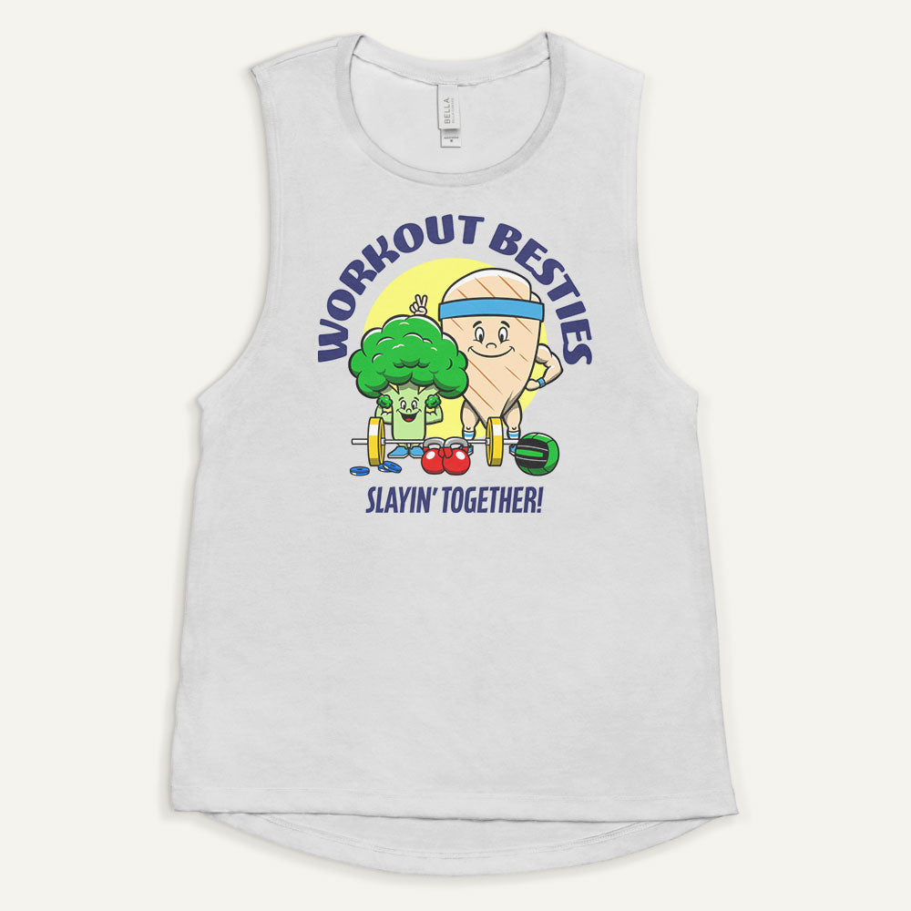 Workout Besties Chicken Breast And Broccoli Women’s Muscle Tank