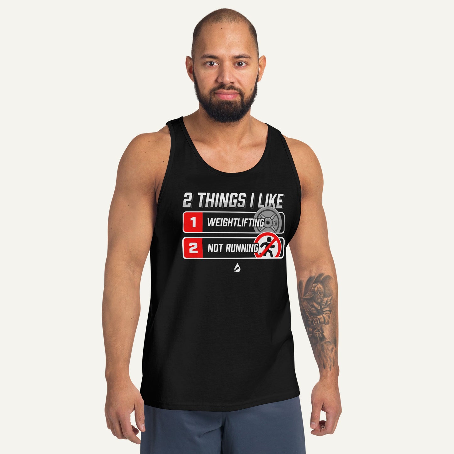 2 Things I Like Weightlifting And Not Running Tank Top