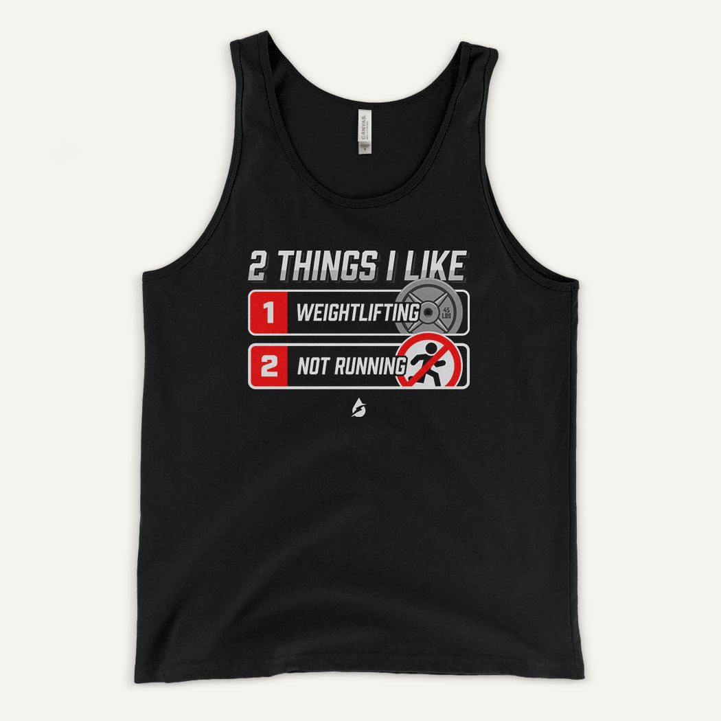 2 Things I Like Weightlifting And Not Running Tank Top