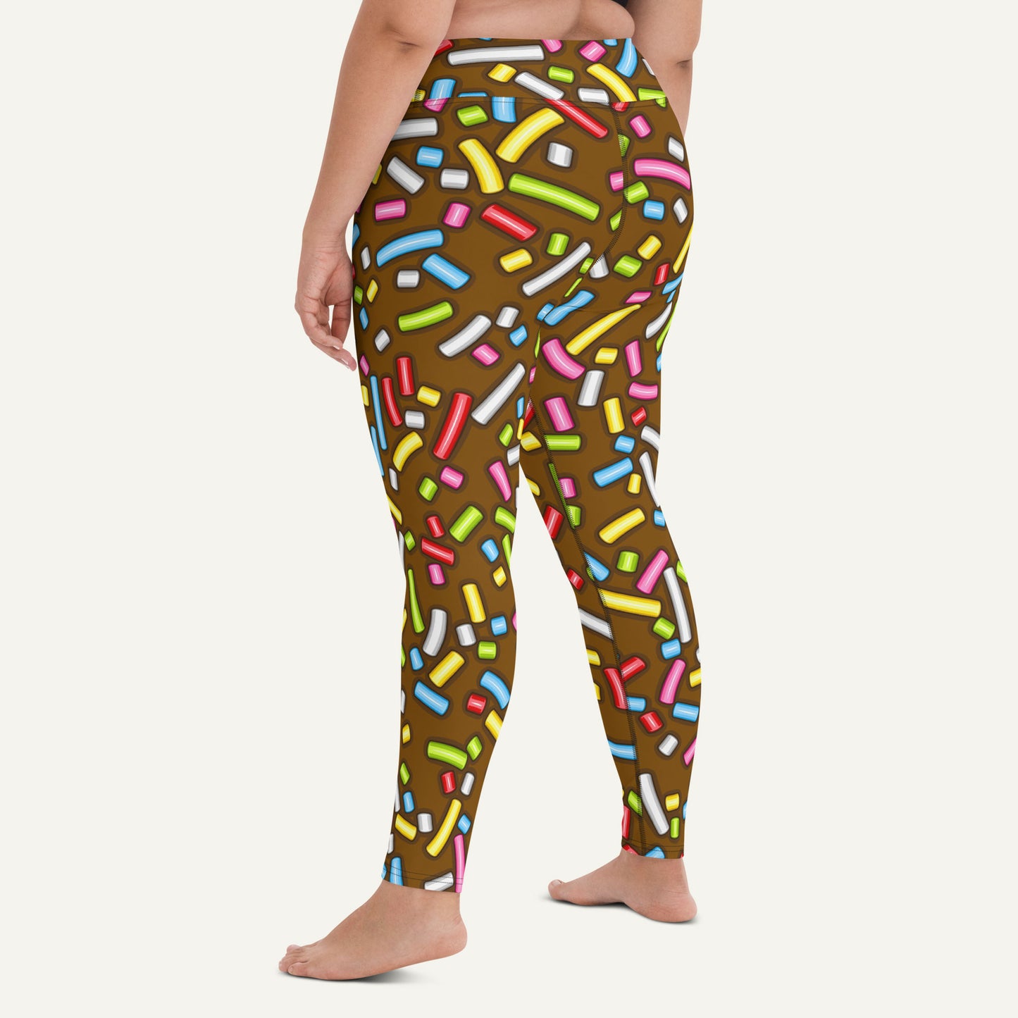 Chocolate Donut Sprinkles High-Waisted Leggings