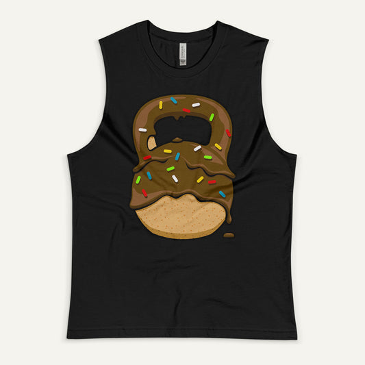 Chocolate-Glazed Donut With Sprinkles Kettlebell Design Muscle Tank