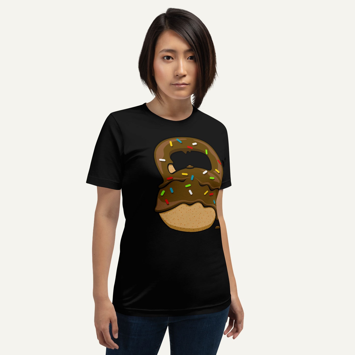 Chocolate-Glazed Donut With Sprinkles Kettlebell Design Standard T-Shirt