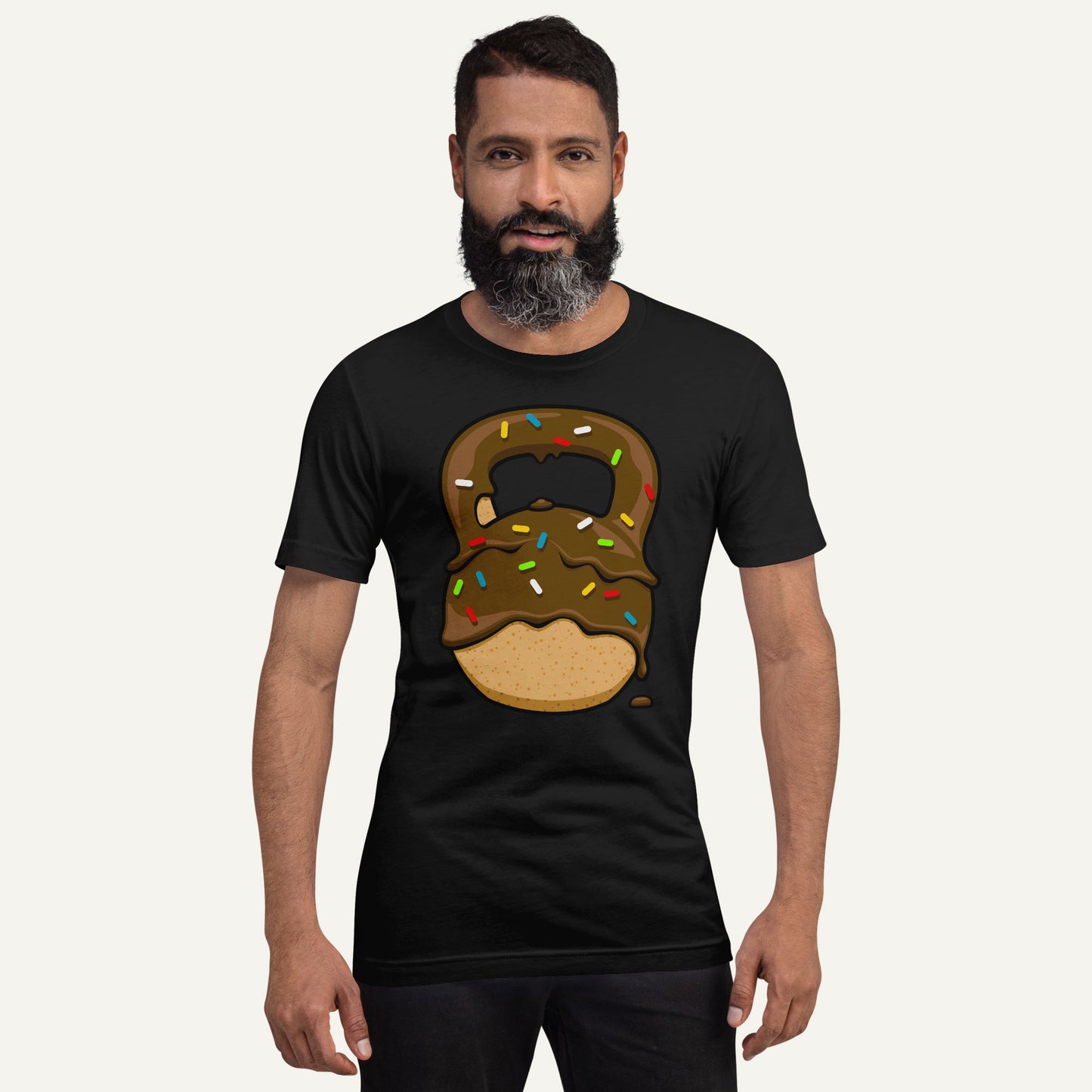 Chocolate-Glazed Donut With Sprinkles Kettlebell Design Men’s Standard T-Shirt