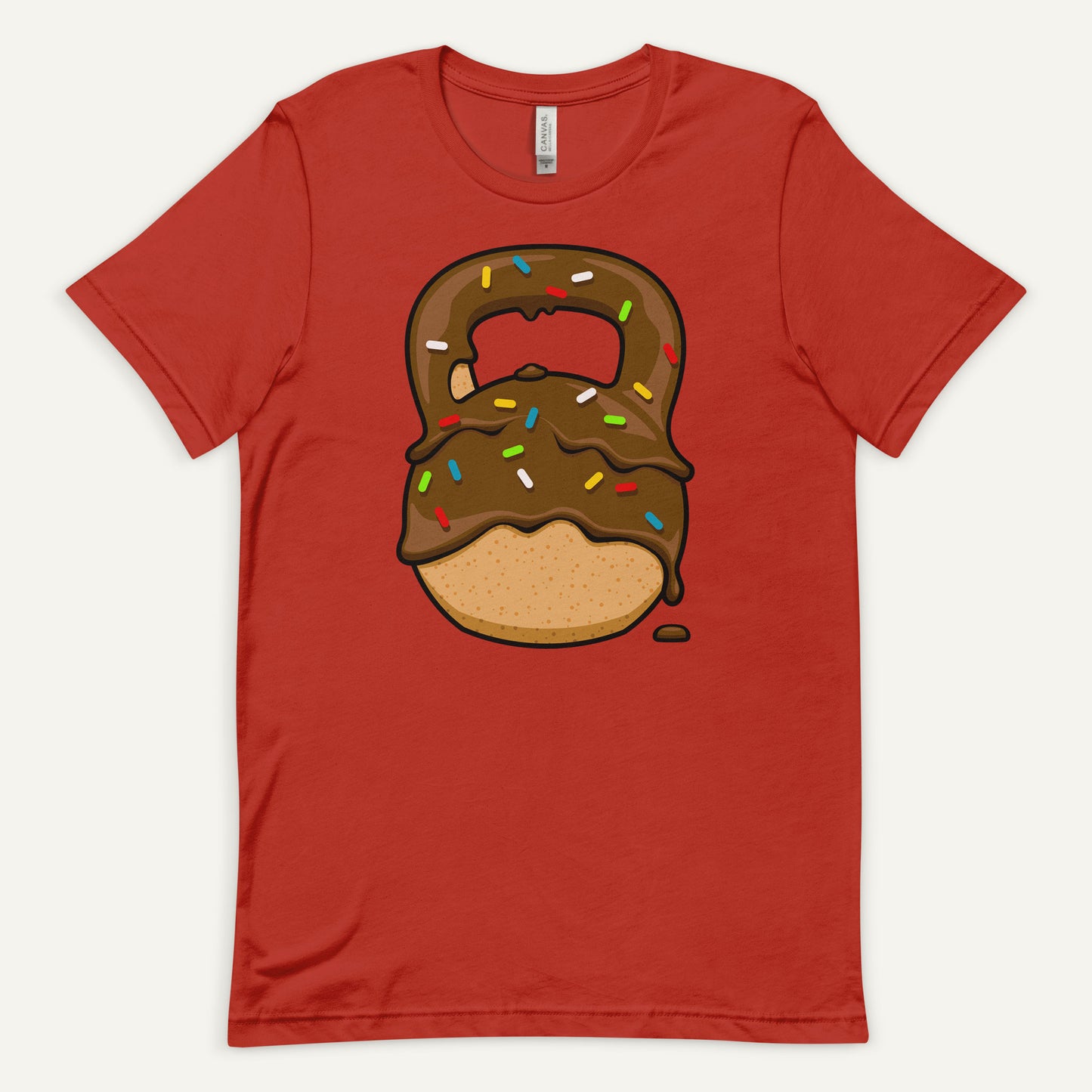 Chocolate-Glazed Donut With Sprinkles Kettlebell Design Men’s Standard T-Shirt