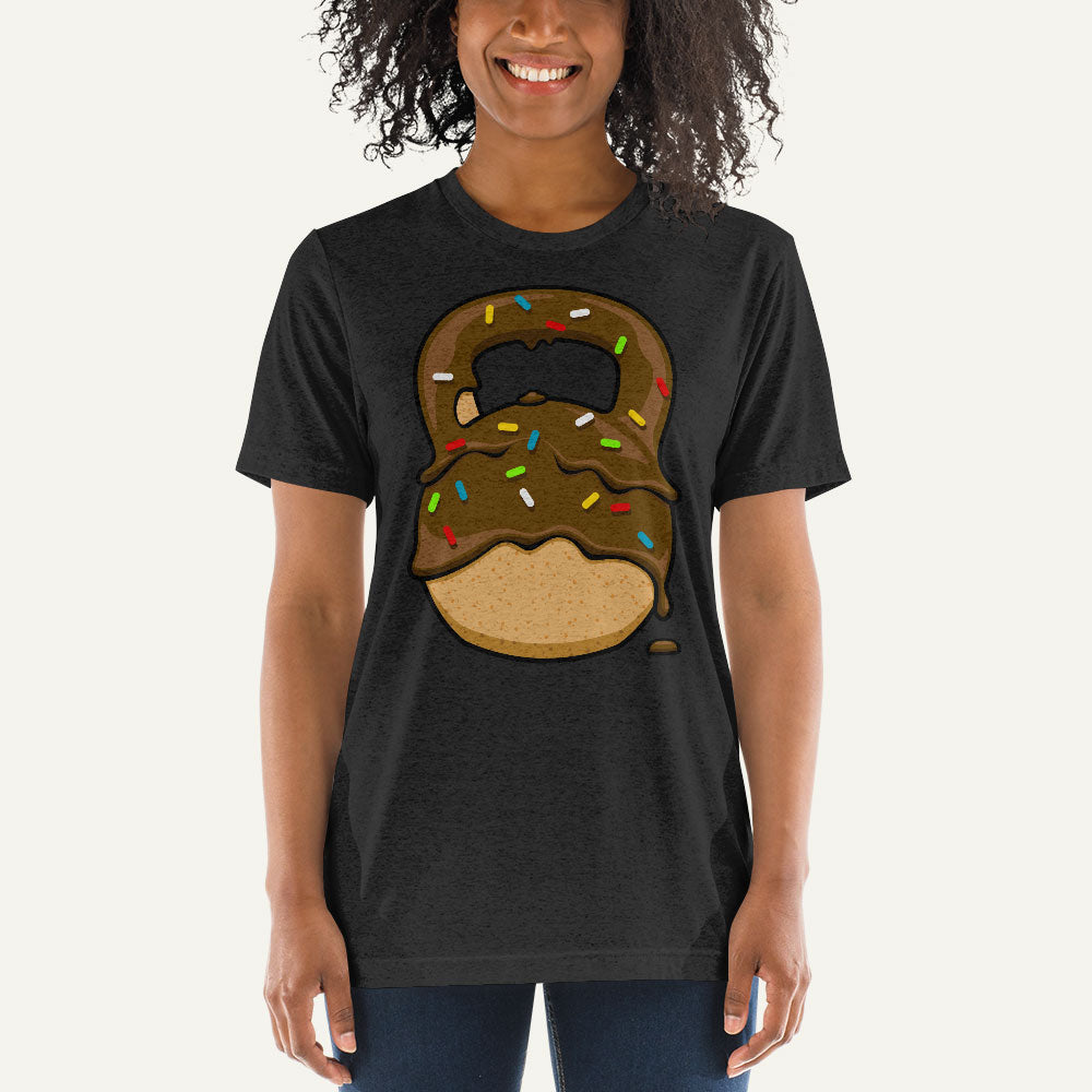 Chocolate-Glazed Donut With Sprinkles Kettlebell Design Triblend T-Shirt