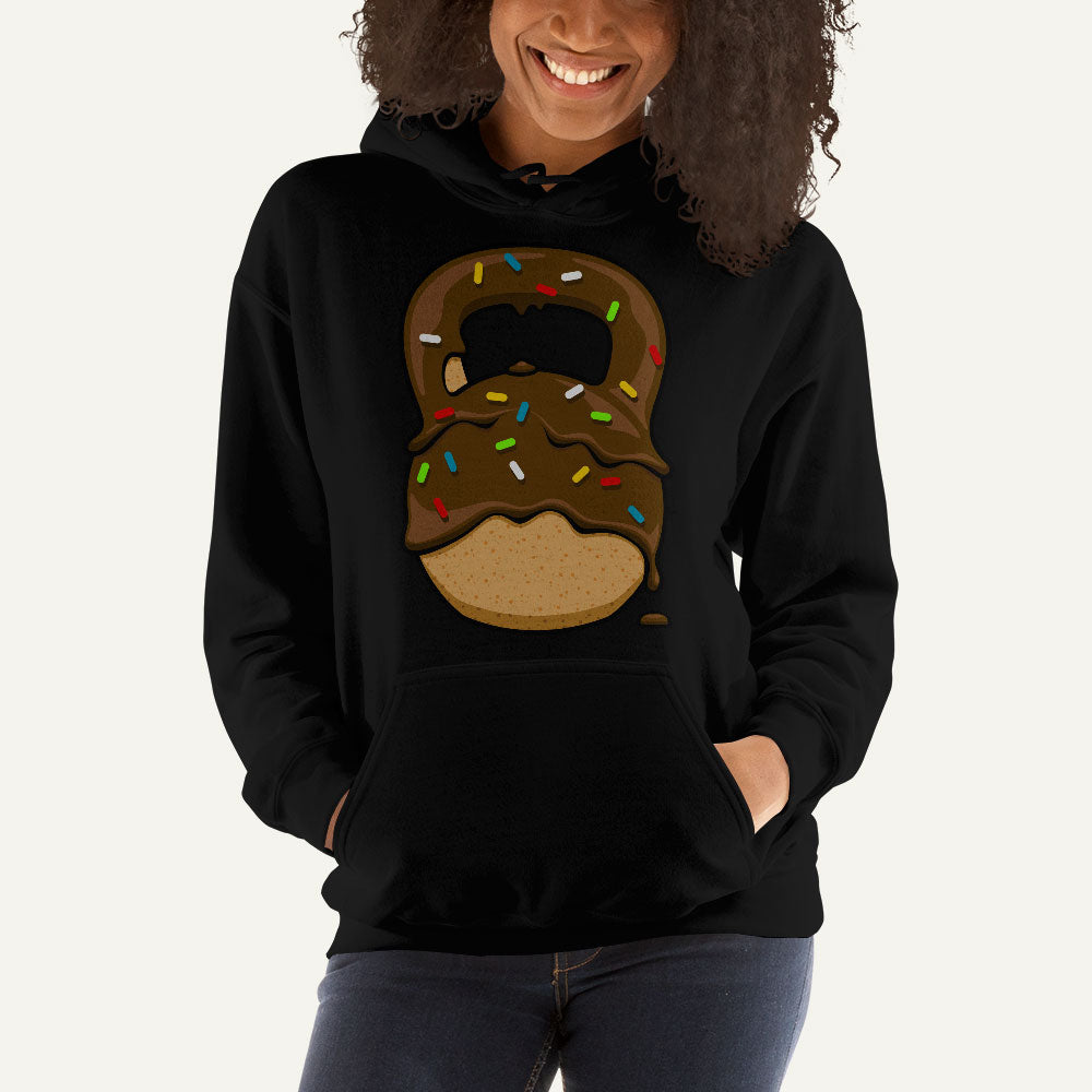 Chocolate-Glazed Donut With Sprinkles Kettlebell Design Pullover Hoodie