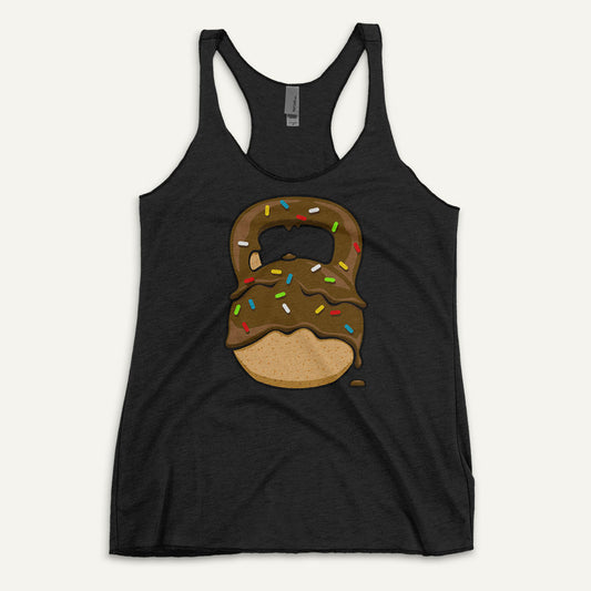 Chocolate-Glazed Donut With Sprinkles Kettlebell Design Racerback Tank Top