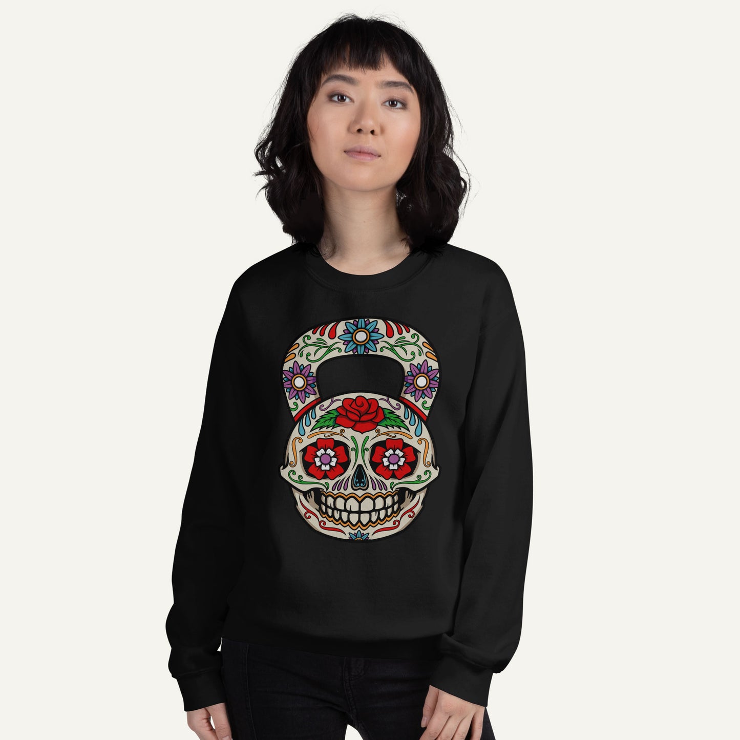 Dia De Los Muertos Kettlebell Design Sweatshirt