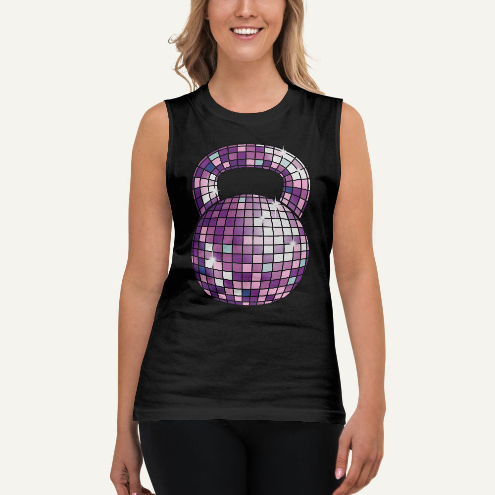 Disco Ball Kettlebell Design Muscle Tank
