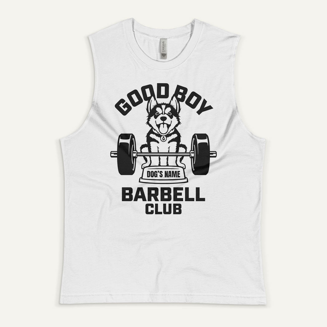 Good Boy Barbell Club Personalized Men’s Muscle Tank — Siberian Husky