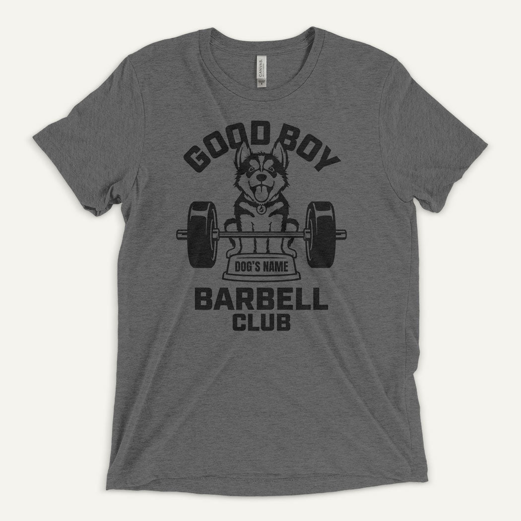 Good Boy Barbell Club Personalized Men’s Triblend T-Shirt — Siberian Husky