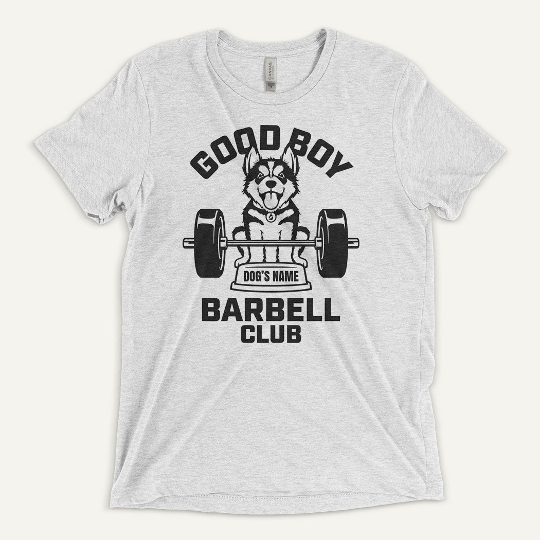 Good Boy Barbell Club Personalized Men’s Triblend T-Shirt — Siberian Husky