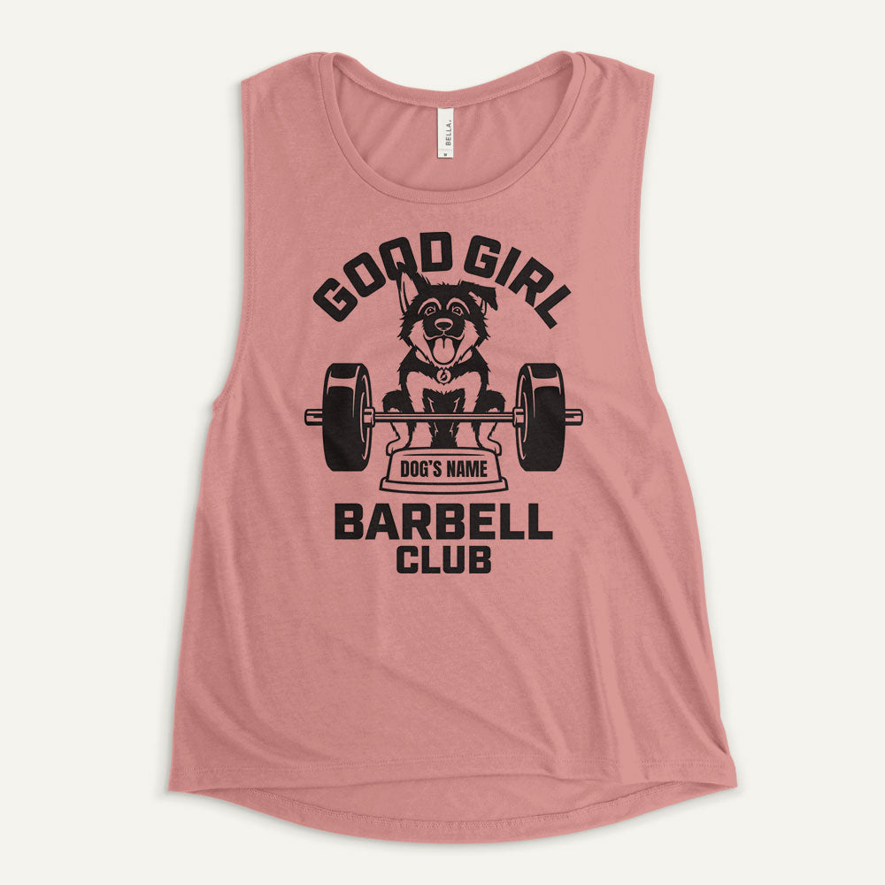 Good Girl Barbell Club Personalized Women’s Muscle Tank — German Shepherd