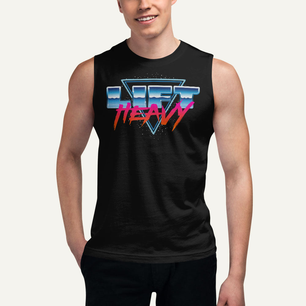 Lift Heavy Men's Muscle Tank — Synth Wave