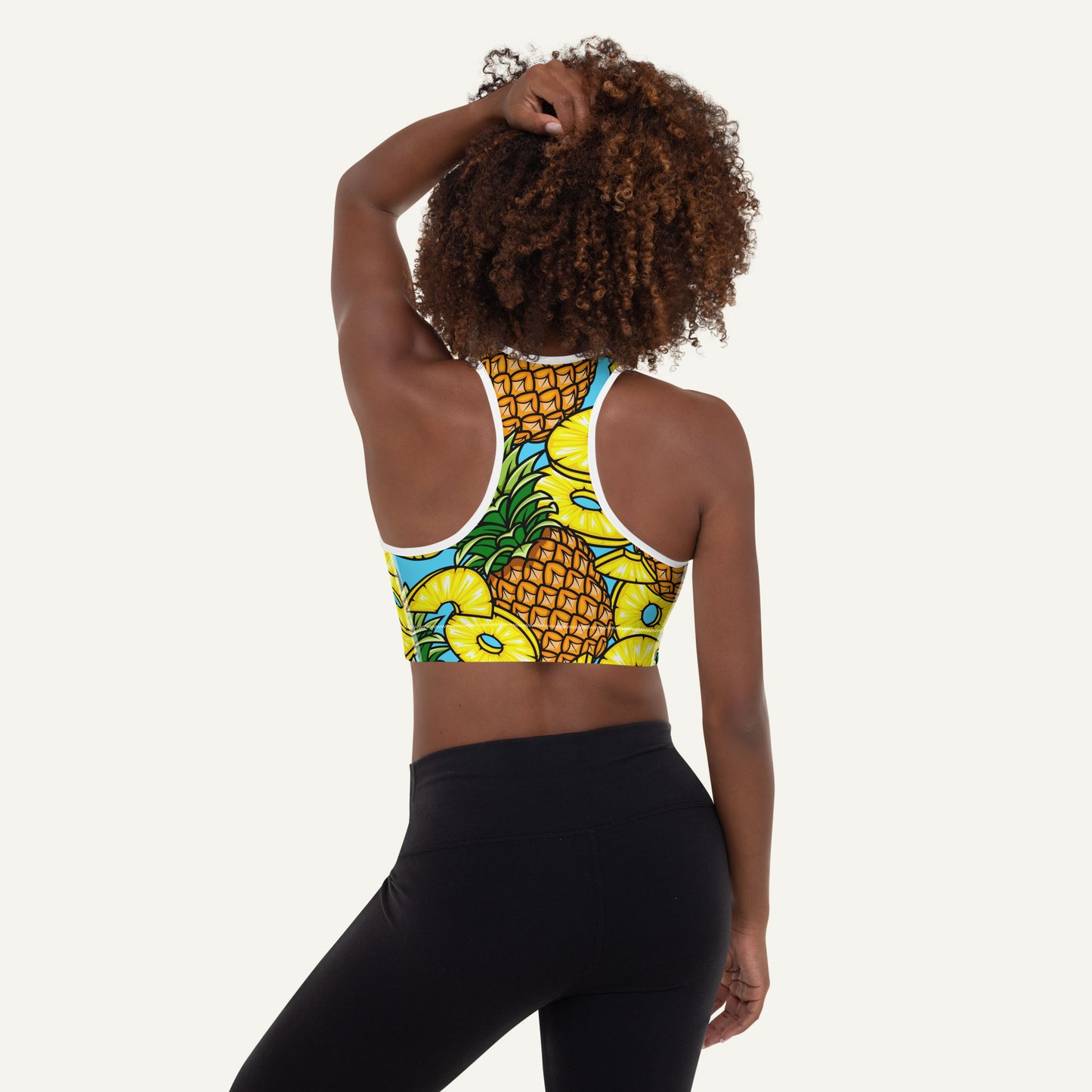 Pineapples Padded Sports Bra