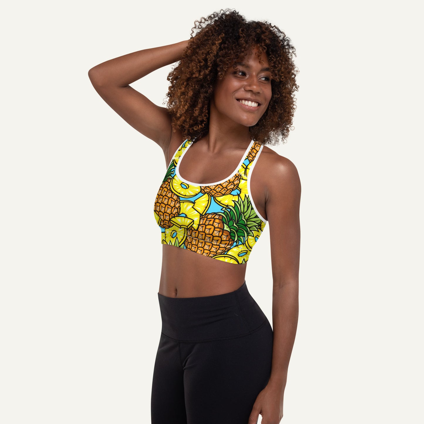 Pineapples Padded Sports Bra