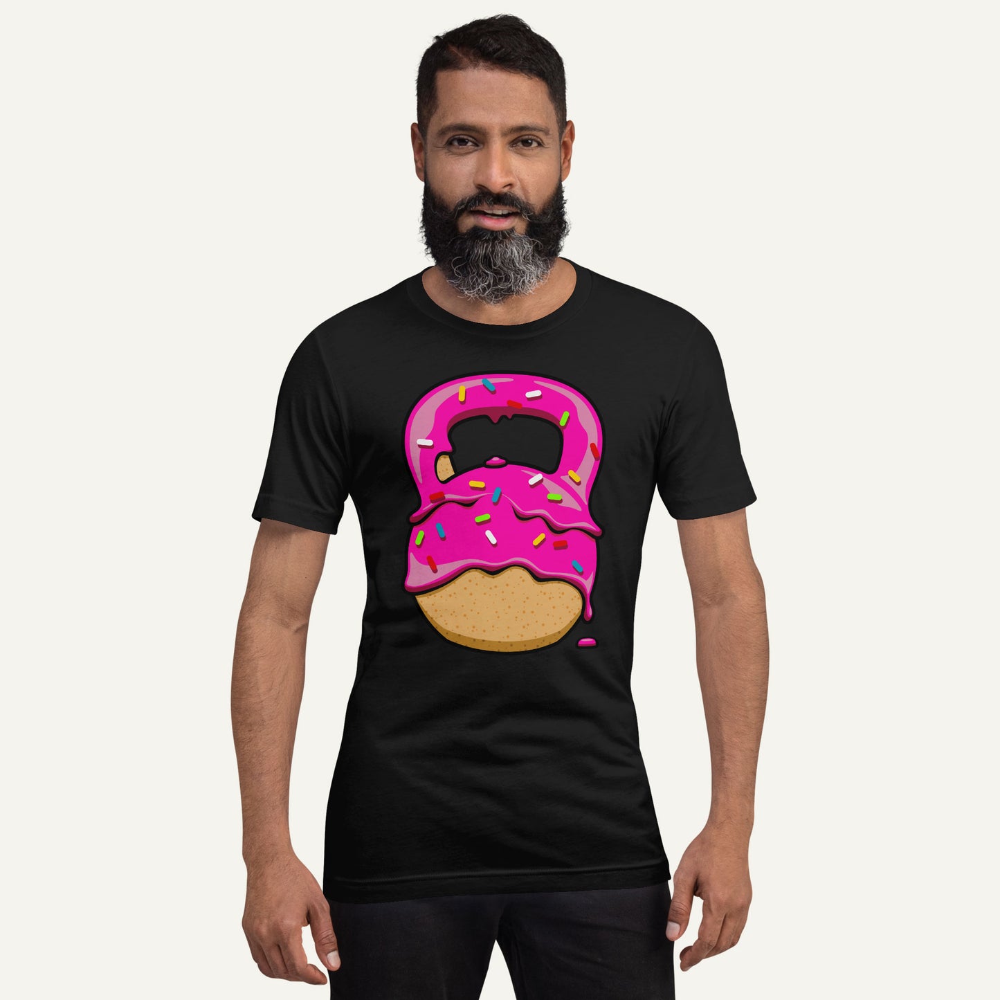 Pink-Glazed Donut With Sprinkles Kettlebell Design Men’s Standard T-Shirt