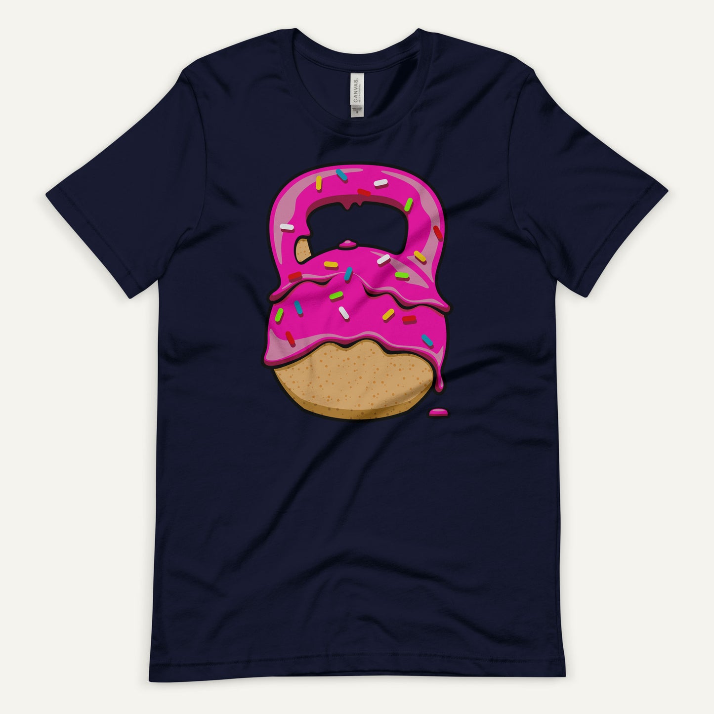 Pink-Glazed Donut With Sprinkles Kettlebell Design Men’s Standard T-Shirt