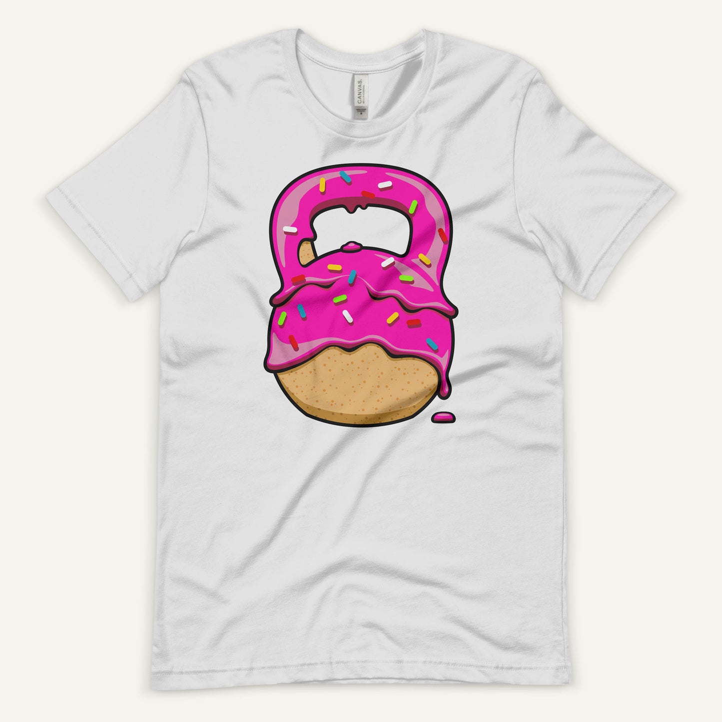 Pink-Glazed Donut With Sprinkles Kettlebell Design Men’s Standard T-Shirt