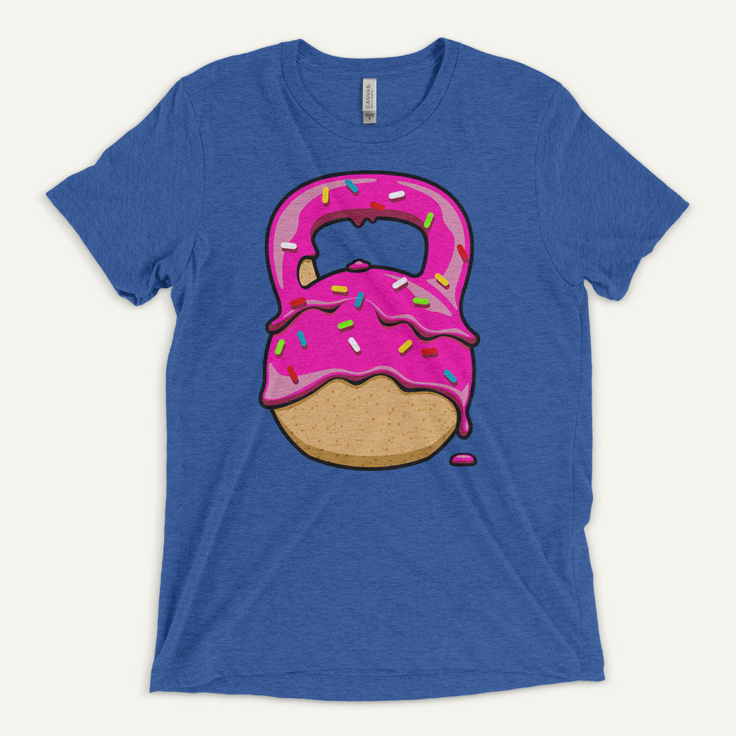 Pink-Glazed Donut With Sprinkles Kettlebell Design Men’s Triblend T-Shirt