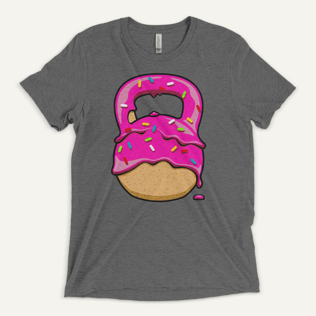 Pink-Glazed Donut With Sprinkles Kettlebell Design Men’s Triblend T-Shirt