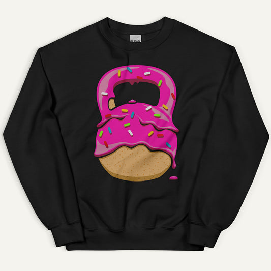 Pink-Glazed Donut With Sprinkles Kettlebell Design Sweatshirt