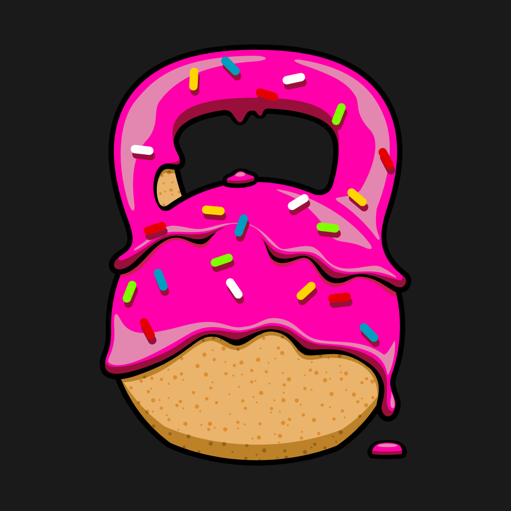 Pink-Glazed Donut With Sprinkles Kettlebell