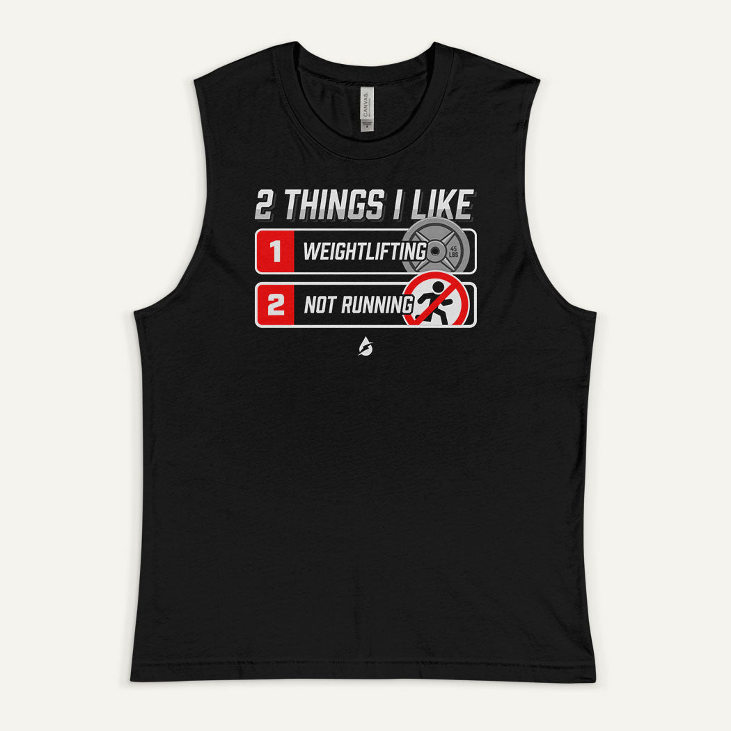 2 Things I Like Weightlifting And Not Running Men's Muscle Tank