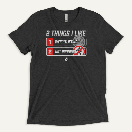 2 Things I Like Weightlifting And Not Running Men's Triblend T-Shirt