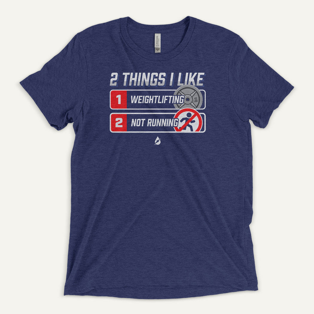 2 Things I Like Weightlifting And Not Running Men's Triblend T-Shirt