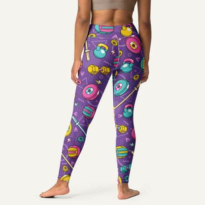90s Weights Purple High-Waisted Leggings