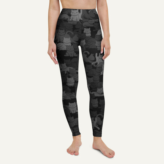 Black Camo Cat High-Waisted Leggings