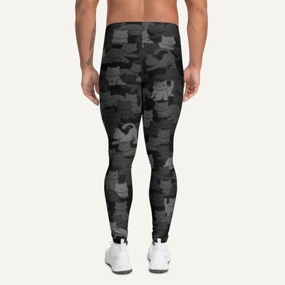 Black Camo Cat Men's Leggings