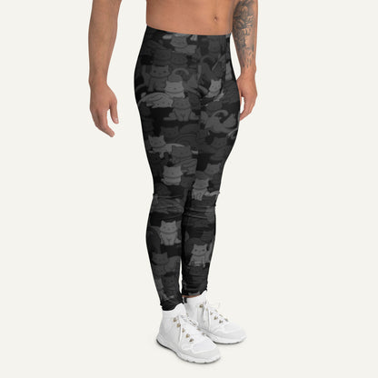 Black Camo Cat Men's Leggings