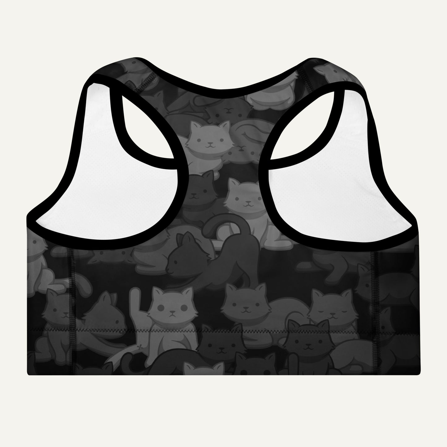 Black Camo Cat Padded Sports Bra