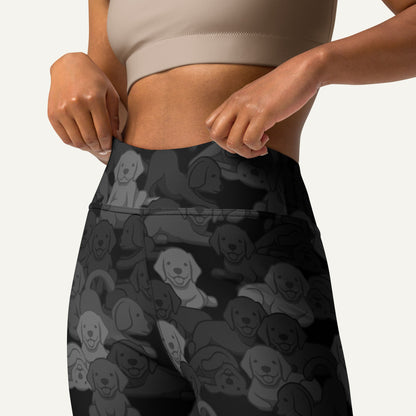 Black Camo Dog High-Waisted Leggings