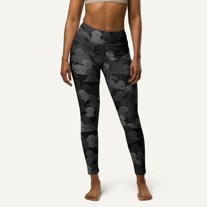 Black Camo Dog High-Waisted Leggings