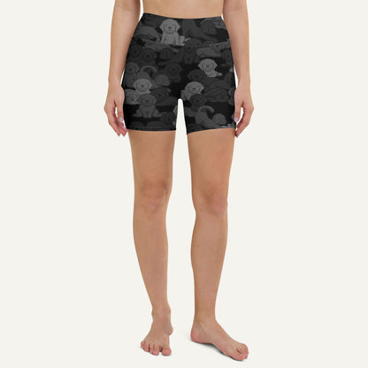 Black Camo Dog High-Waisted Shorts