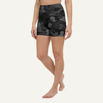 Black Camo Dog High-Waisted Shorts