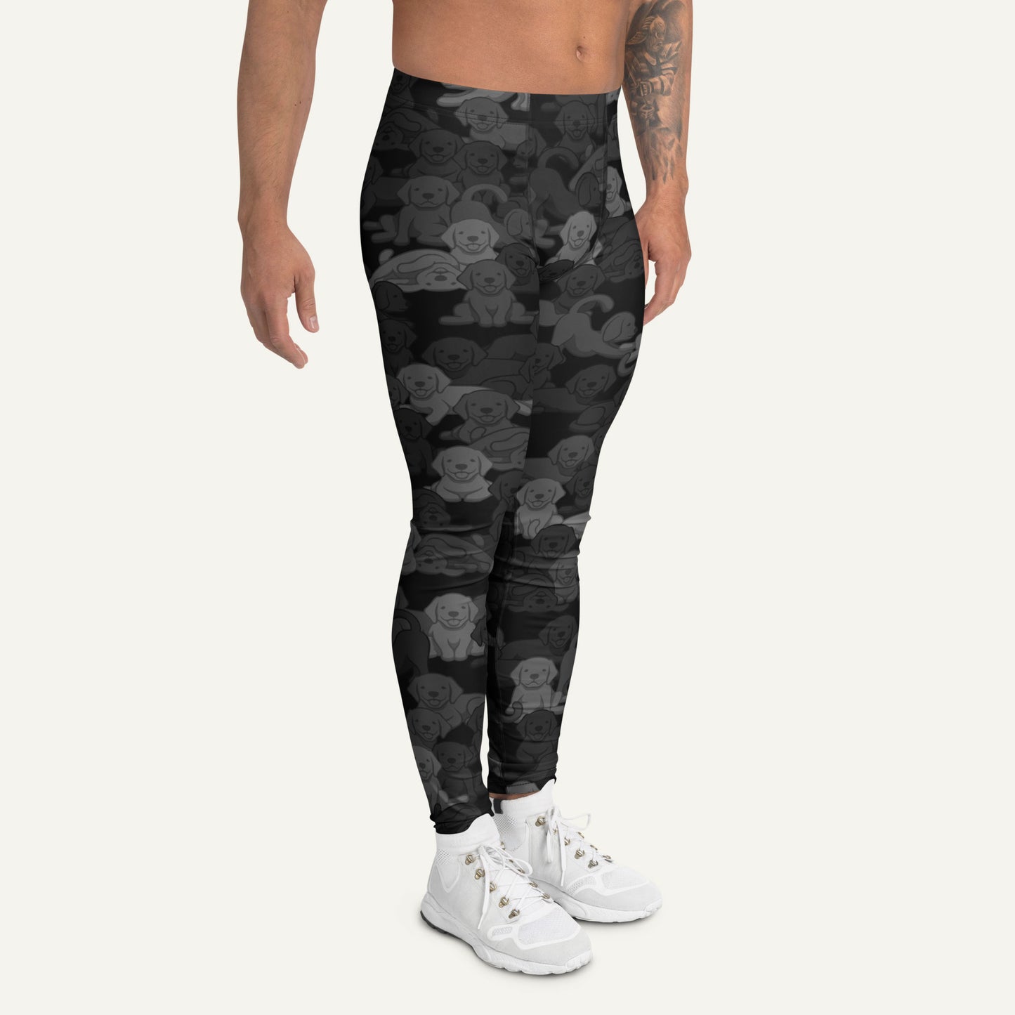 Black Camo Dog Men’s Leggings