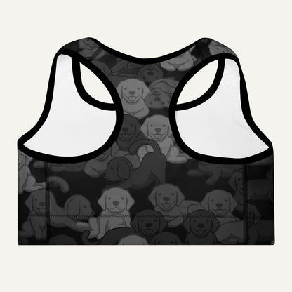 Black Camo Dog Padded Sports Bra