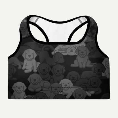 Black Camo Dog Padded Sports Bra
