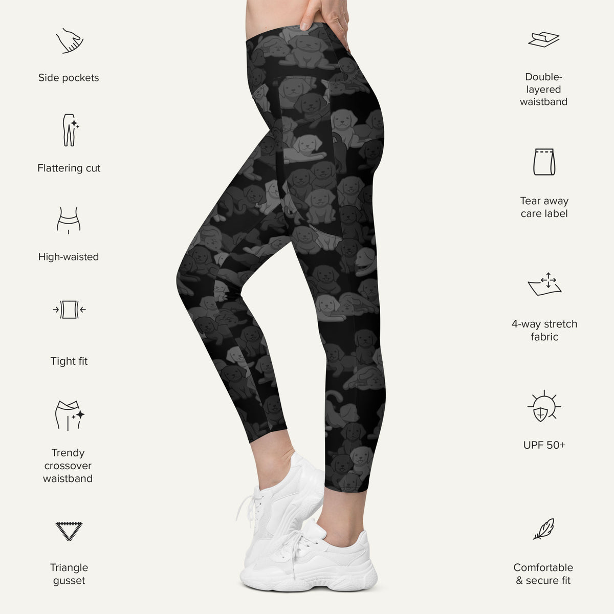 Black Camo Pups Pocket Leggings