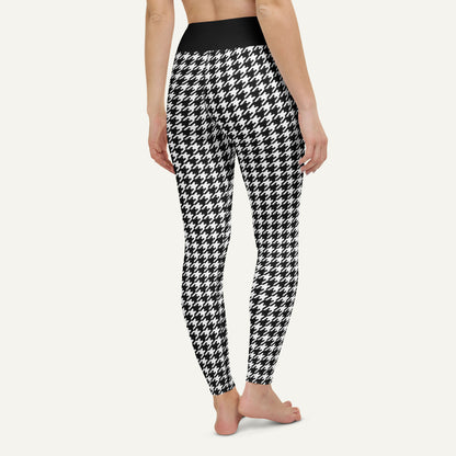 Black Cat Houndstooth High-Waisted Leggings