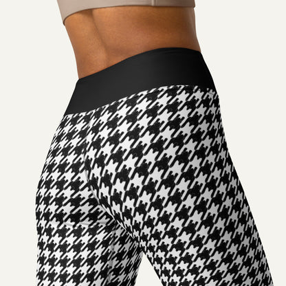 Black Cat Houndstooth High-Waisted Leggings