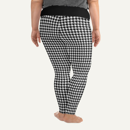 Black Cat Houndstooth Plus Size Leggings