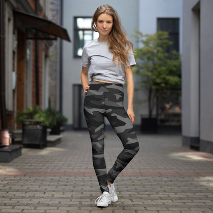 Black Geometric Camo High-Waisted Leggings - Ministry of Sweat