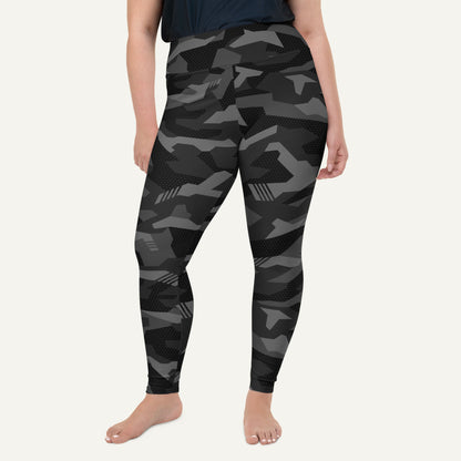 Black Geometric Camo Plus Size Leggings
