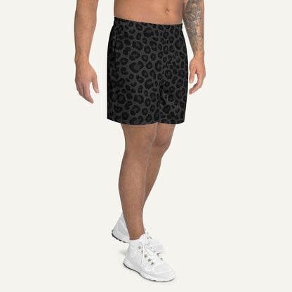 Black Leopard Print Athletic Shorts