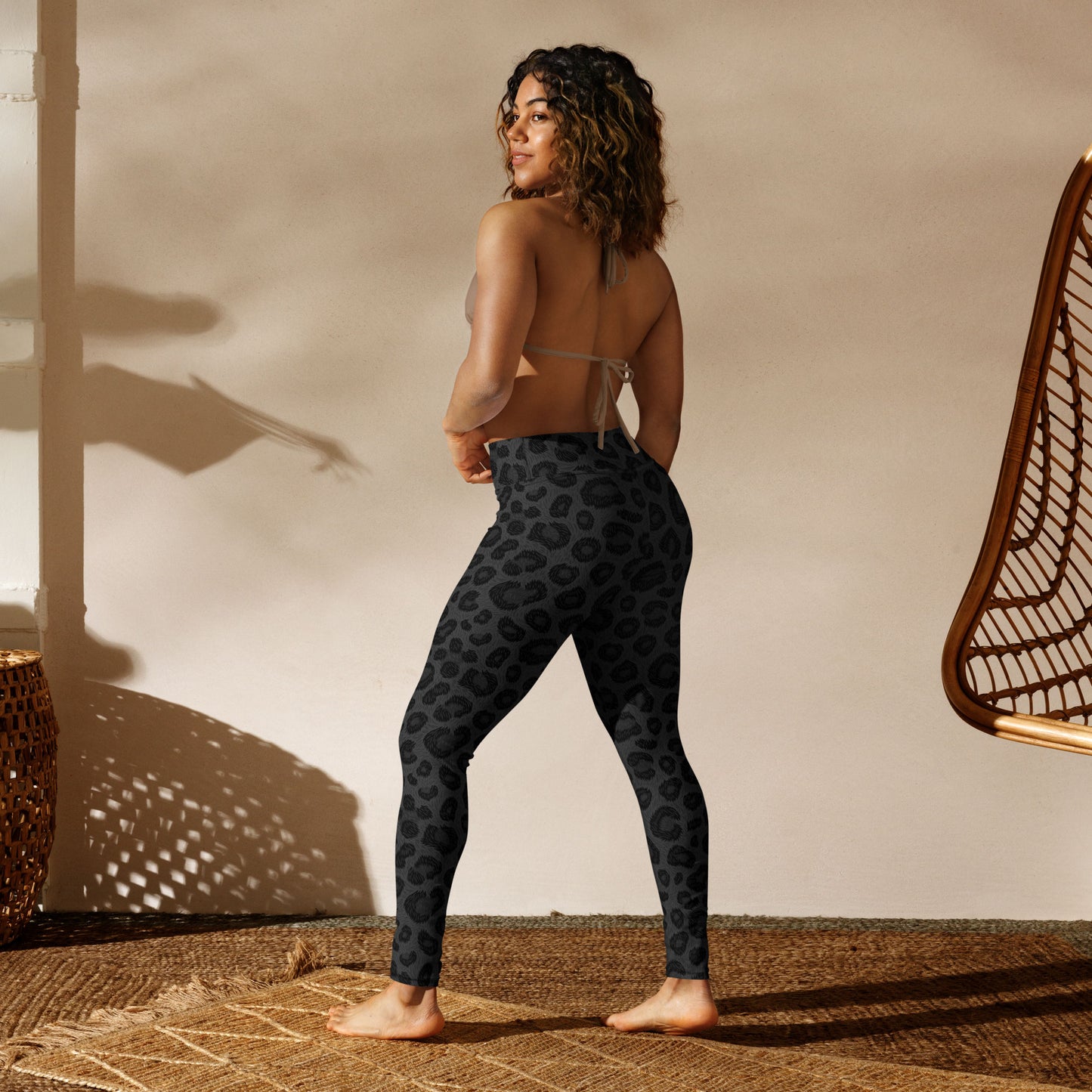 Black Leopard Print High-Waisted Leggings